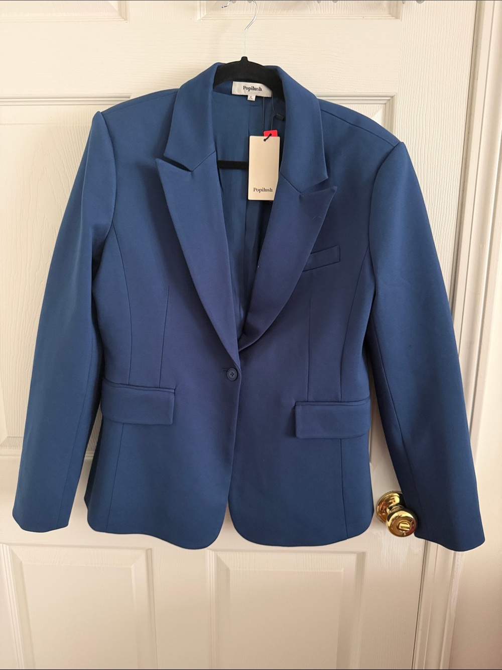 Poplinish Blue Single-Button Tailored Blazer